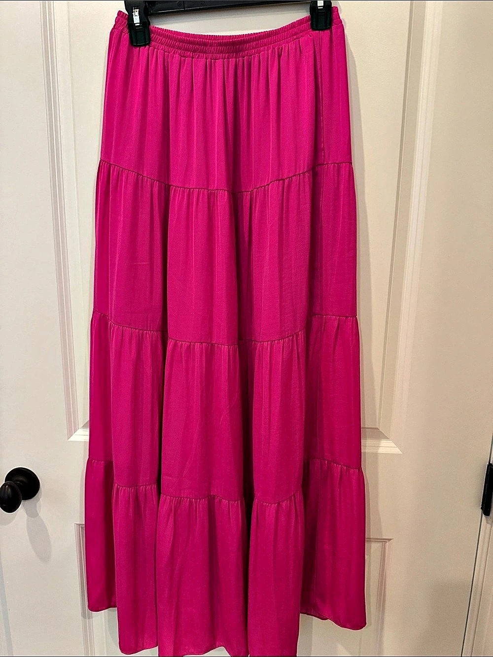 Naked Zebra Maxi Tiered Skirt in Pink Size Small Like New